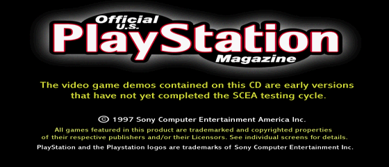 Official U.S. PlayStation Magazine Demo Disc 01 Title Screen